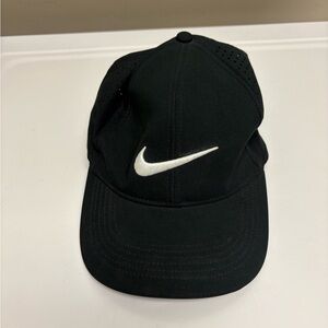 Nike Black Hat with White Swoosh